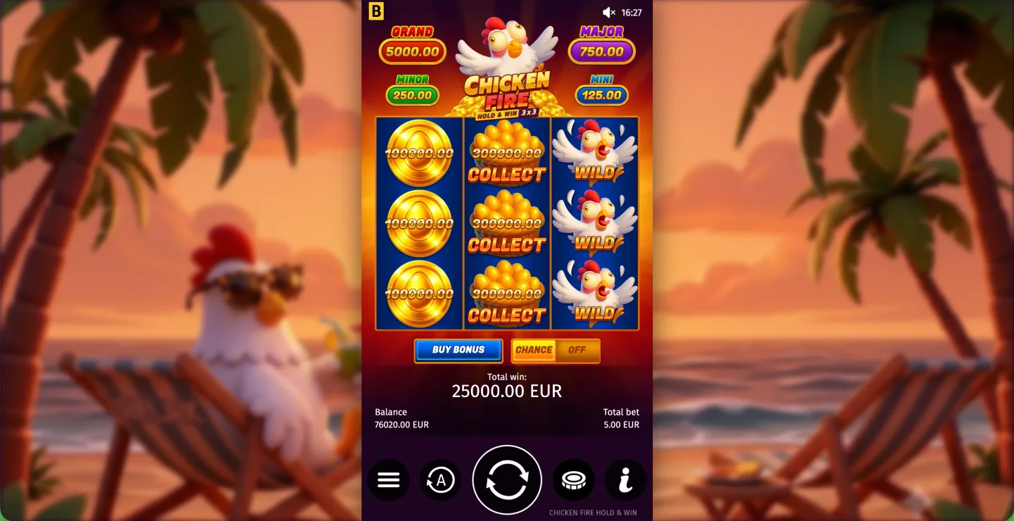 Chicken Fire Hold and Win bonus with sticky Collect symbols