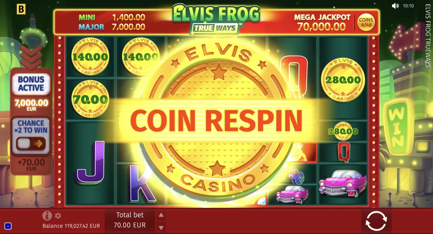 Elvis Frog TRUEWAYS Coin Respin trigger with coin counter