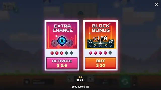 Mine Slot 2 Extra Chance and Block Bonus buy panel