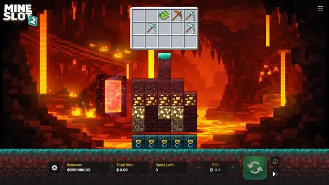 Mine Slot 2 Nether gameplay interface