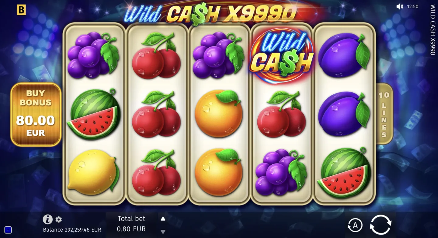 Wild Cash x9990 5×3 fruit reels with Buy Bonus